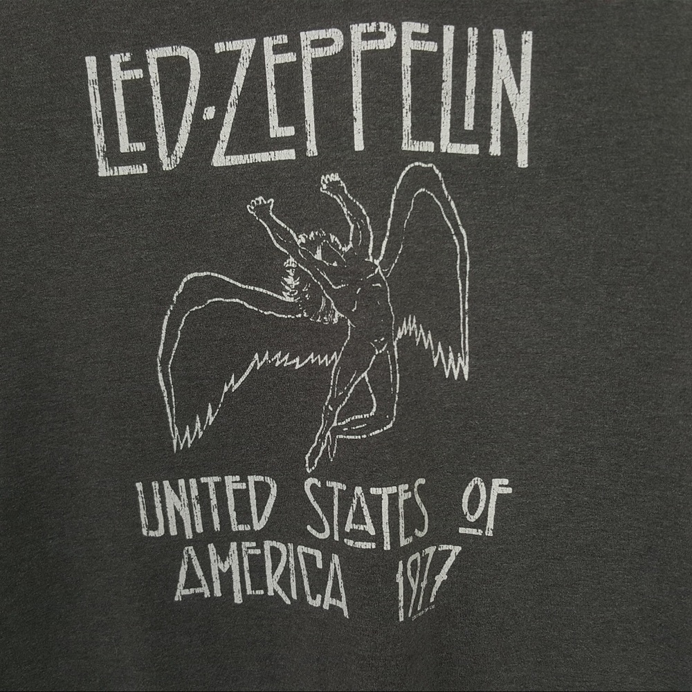 Led Zeppelin 1977 USA Tour Vintage Style Band Tee XXL Gray Graphic Shirt - Picture 3 of 10